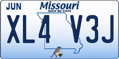 MO license plate XL4V3J