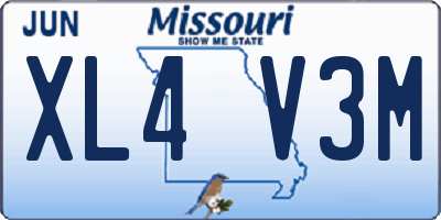 MO license plate XL4V3M