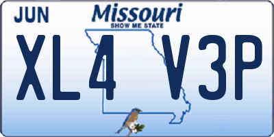 MO license plate XL4V3P