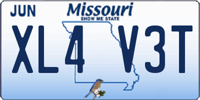 MO license plate XL4V3T