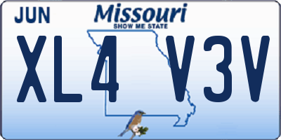 MO license plate XL4V3V