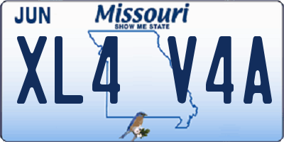 MO license plate XL4V4A