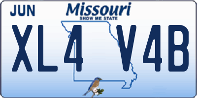 MO license plate XL4V4B