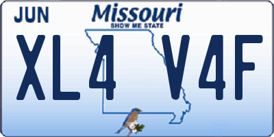 MO license plate XL4V4F