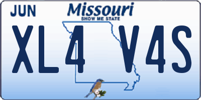 MO license plate XL4V4S