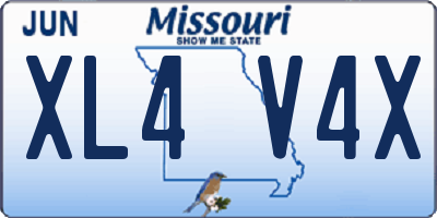 MO license plate XL4V4X