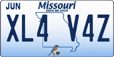 MO license plate XL4V4Z