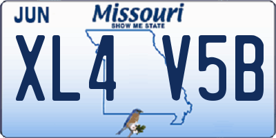 MO license plate XL4V5B