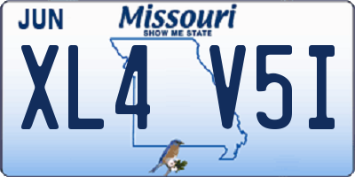 MO license plate XL4V5I
