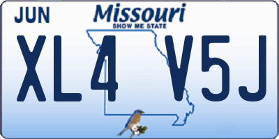 MO license plate XL4V5J