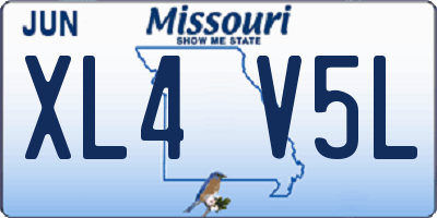 MO license plate XL4V5L