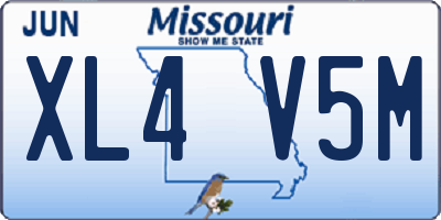 MO license plate XL4V5M