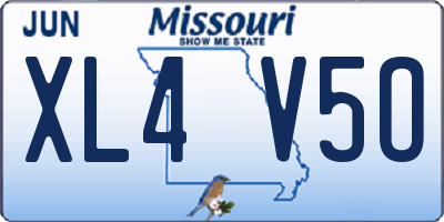 MO license plate XL4V5O