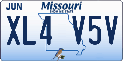 MO license plate XL4V5V
