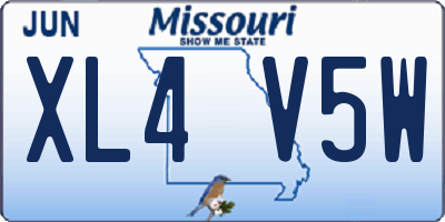 MO license plate XL4V5W