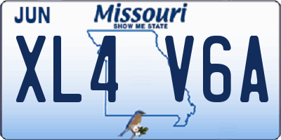 MO license plate XL4V6A