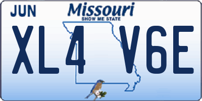 MO license plate XL4V6E