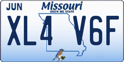 MO license plate XL4V6F