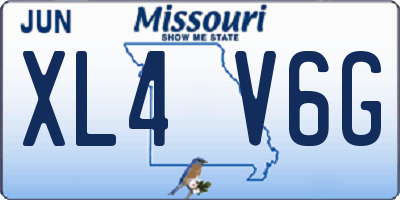 MO license plate XL4V6G