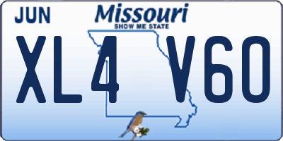 MO license plate XL4V6O