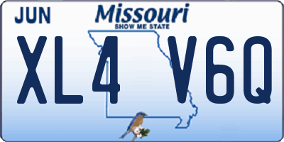 MO license plate XL4V6Q