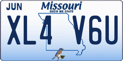 MO license plate XL4V6U