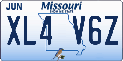MO license plate XL4V6Z