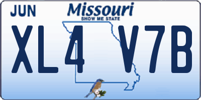 MO license plate XL4V7B