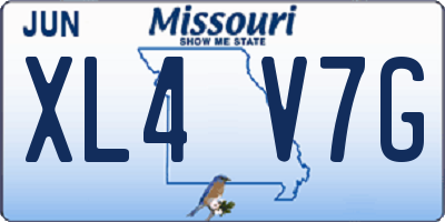 MO license plate XL4V7G