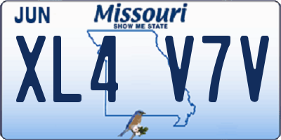 MO license plate XL4V7V