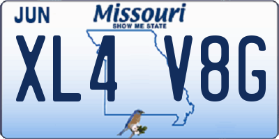 MO license plate XL4V8G