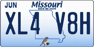 MO license plate XL4V8H