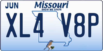 MO license plate XL4V8P