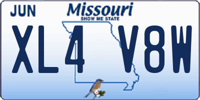MO license plate XL4V8W