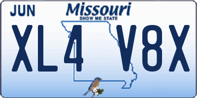 MO license plate XL4V8X