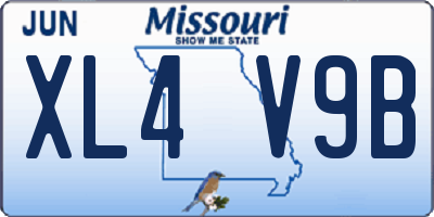 MO license plate XL4V9B