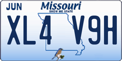 MO license plate XL4V9H