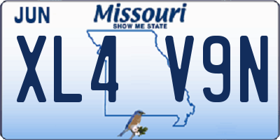 MO license plate XL4V9N