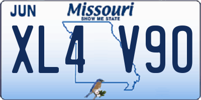 MO license plate XL4V9O