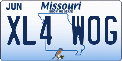 MO license plate XL4W0G
