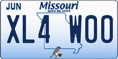 MO license plate XL4W0O