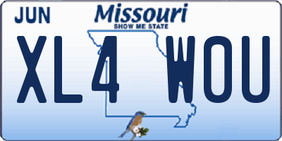 MO license plate XL4W0U