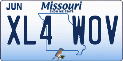 MO license plate XL4W0V