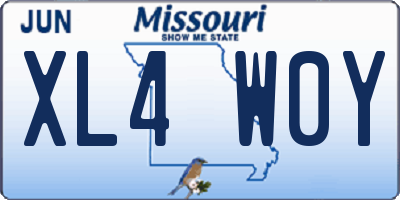 MO license plate XL4W0Y