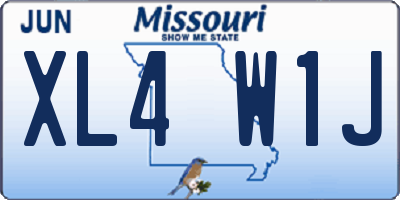 MO license plate XL4W1J