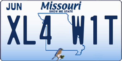 MO license plate XL4W1T