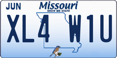 MO license plate XL4W1U