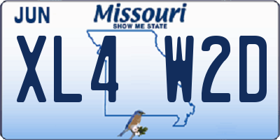 MO license plate XL4W2D