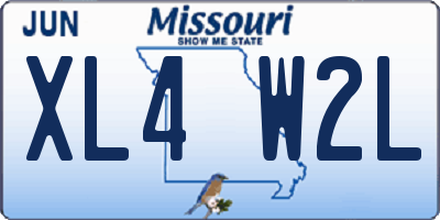 MO license plate XL4W2L