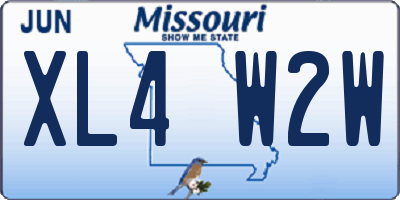 MO license plate XL4W2W